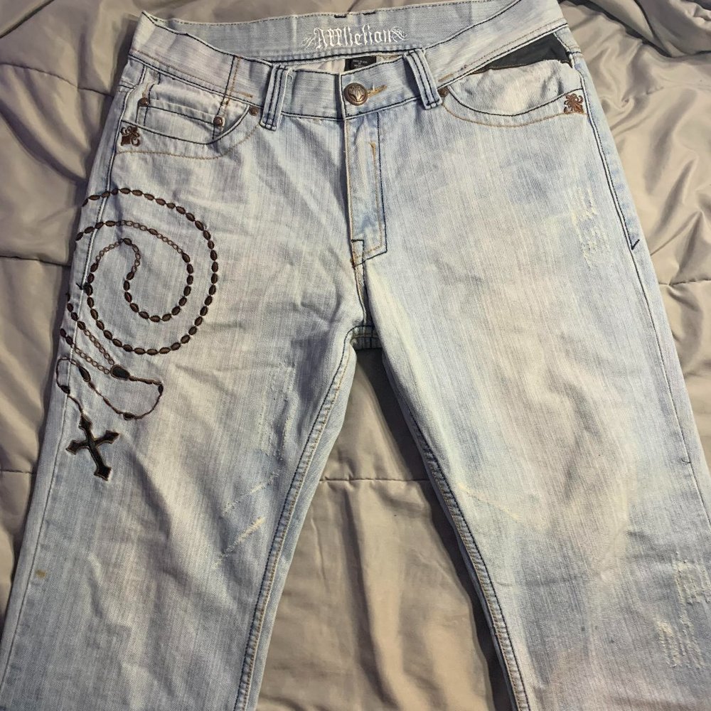 RARE Affliction Embroidered Demin Killers